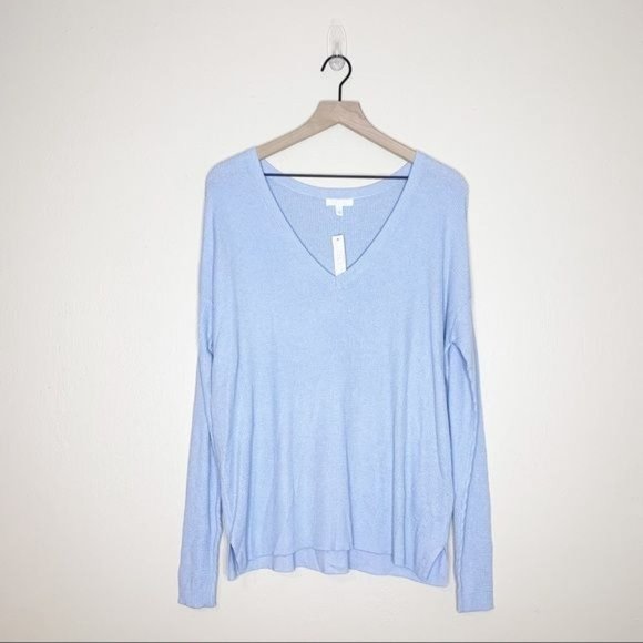NWT Abound Blue Lightweight V Neck Long Dolman Sleeve Sweater Medium - Picture 2 of 11